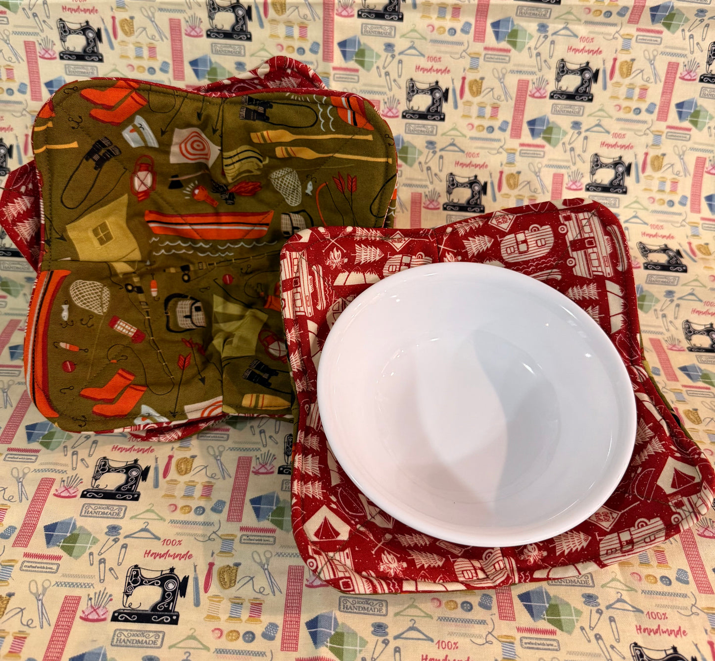 Set of 4 Reversable Microwave Safe Bowl Cozies