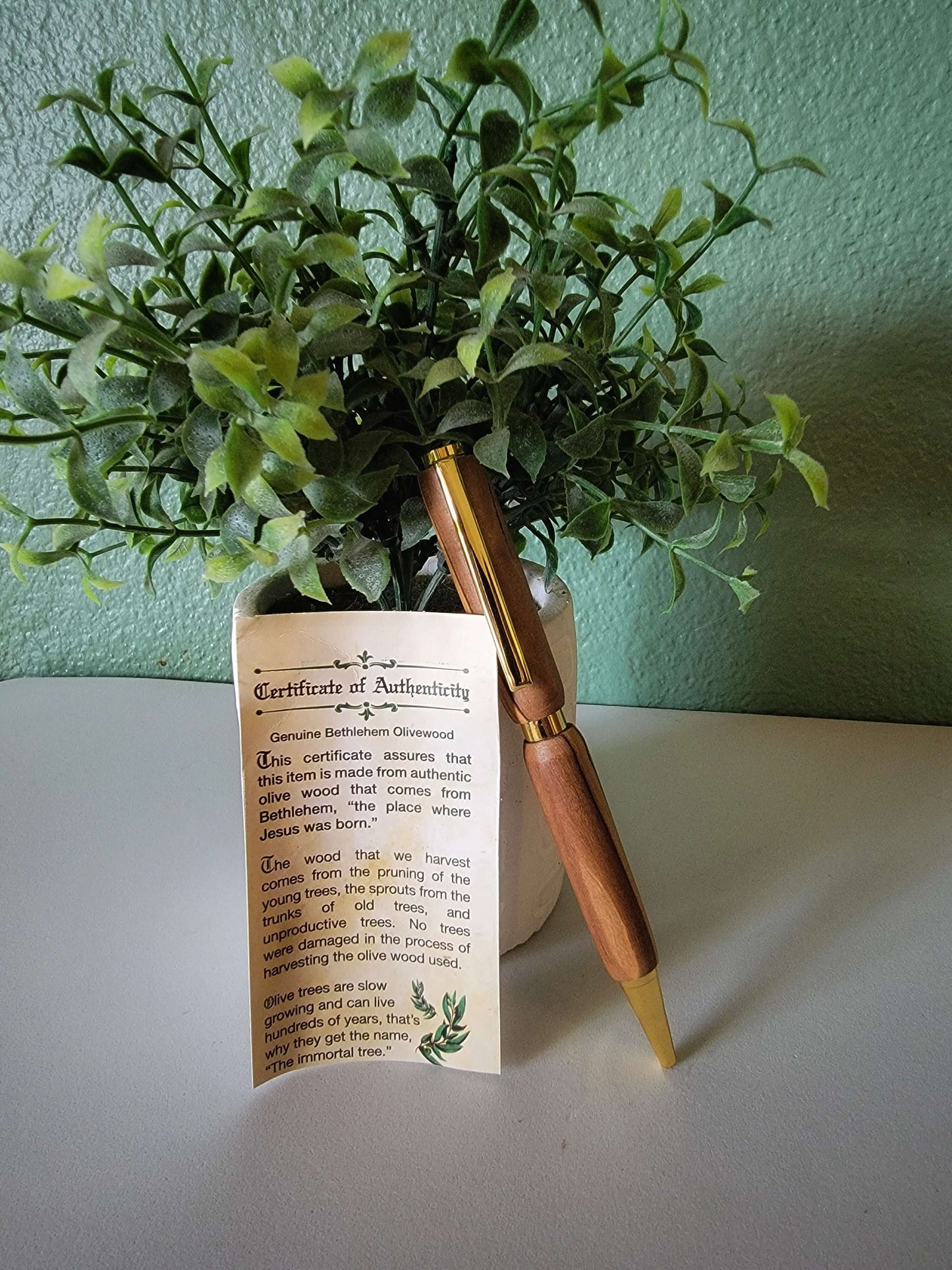 Bethlehem Olivewood Slimline Twist Pen