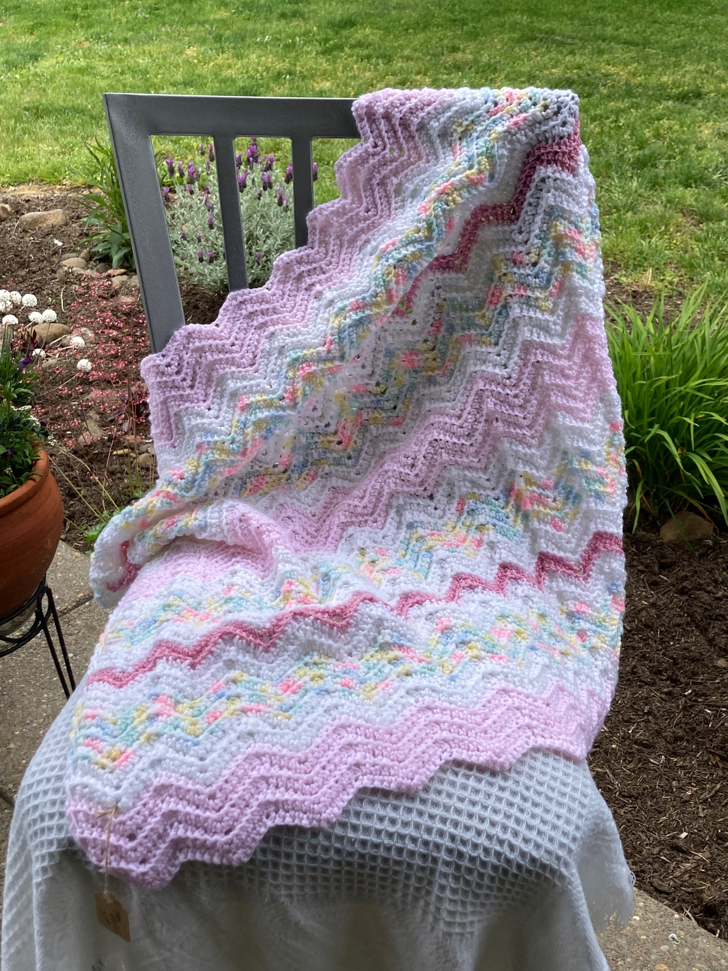 Crocheted Chevron Baby Blanket