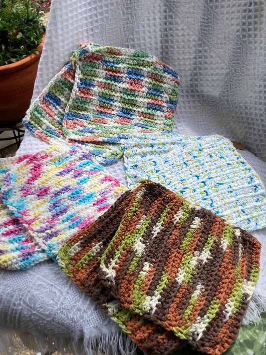 Set of Two Crocheted Dish Cloths