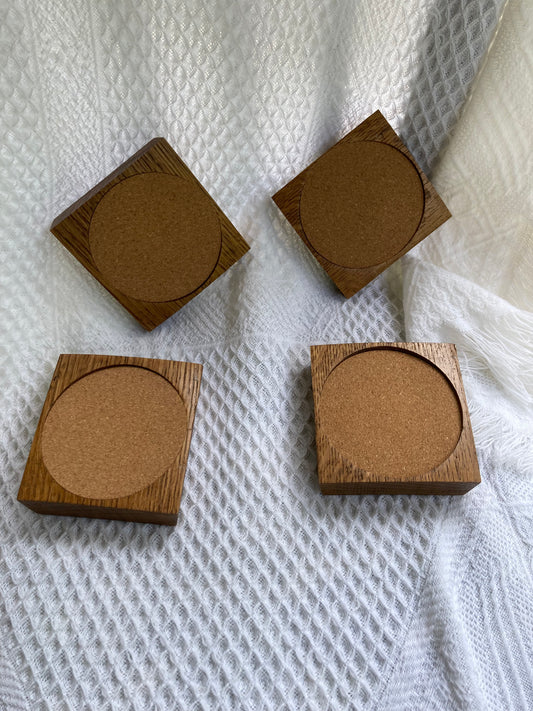Set of 4 Whiskey Barrel Stave Coasters