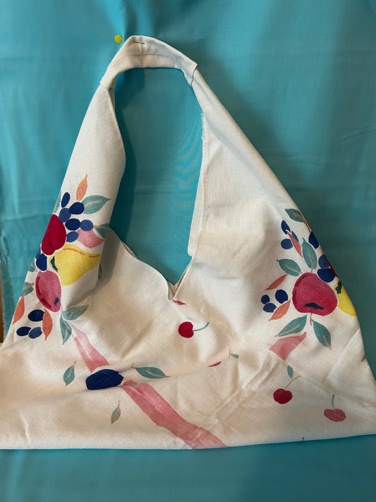 Farmer's Market Shoulder Bag Vintage Linens
