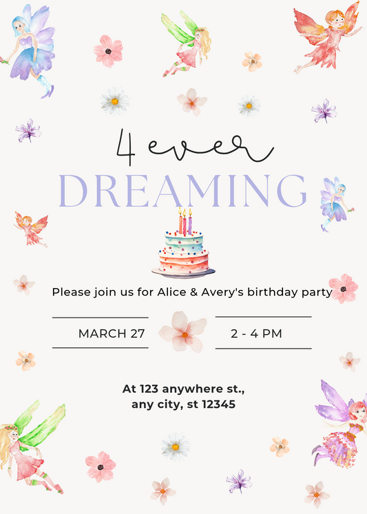 4ever Dreaming Birthday Invitation
